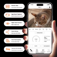 Distributeur automatique de nourriture pour animaux de compagnie intelligent WiFi avec fontaine à eau, caméra HD, contrôle par application, distribution programmée, bol en acier inoxydable