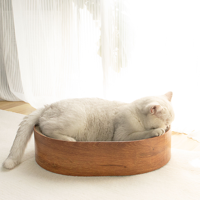 Vente en gros : Lit de repos pour chat et griffoir interactif pour chat, design ondulé ovale, protection intégrée, jouet d'entraînement pour chaton