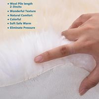 Tapis en peau de mouton véritable de qualité supérieure Tapis en fourrure d'agneau pelucheux naturel/2 'x 3' blanc/ivoire pour chambre d'enfants
