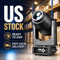 Projecteur de scène LED BSW 300W avec faisceau annulaire, spot, wash, zoom, gobo, DMX512, RDM pour théâtre, mariage, événement (Stock US)
