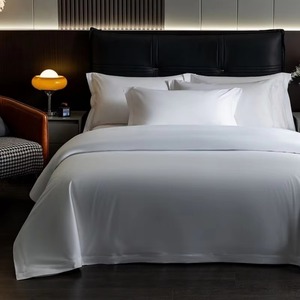 Ropa <span class=keywords><strong>de</strong></span> <span class=keywords><strong>Cama</strong></span> <span class=keywords><strong>de</strong></span> Hotel <span class=keywords><strong>de</strong></span> Lujo Blanca <span class=keywords><strong>de</strong></span> Alta Calidad al por Mayor, Tamaño Individual, Colección Clásica, Sólida, con Costuras Plegables, 100% Algodón - Product Image 4