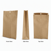 Sachet Doypack en papier kraft vierge avec soufflet latéral et trou de suspension, finition mate, emballage de détail écologique pour noix, thé, céréales