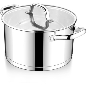 Wholesale Modern Induction <b>Large</b> Soup Stock <b>Pot</b> Hot <b>Pot</b> 8QT Stainless Steel Kitchen Home Restaurant Dishwasher Safe Cooking <b>Pot</b> - Product Image 1