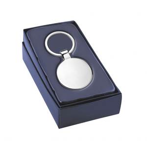 Porte-clés rond D=45mm, porte-monnaie en métal tendance, logo gravé au laser, en fer - Product Image 3