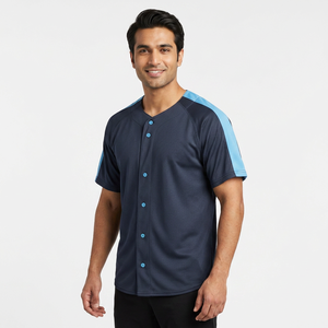 Customize Korean Embroidery Style Shirt Tackle Twill Wholesale Mens Baseball Jersey - Product Image 1