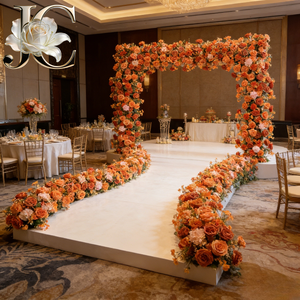 Arco Artificiale per Matrimoni, Gala Aziendali, Decorazioni Formali, Ghirlanda di Fiori Artificiali a Petali Spessi, Decorazione Nuziale a Strati Completi - Product Image 1