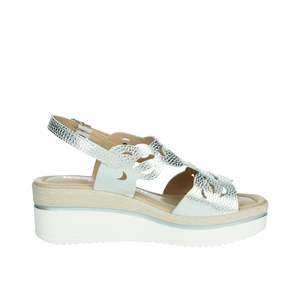 Sandalo Donna Serena con Zeppa Platino 195218DP Stile Platform Calzatura Estiva - Product Image 4
