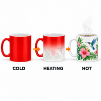Mug à café en céramique écologique personnalisé de 11 oz avec logo sur mesure, mugs à sublimation, cadeaux durables qui changent de couleur à la chaleur