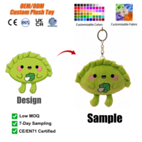 Porte-clés personnalisé en peluche forme ravioli, mignon, kawaii, breloque de sac, cadeau, doublure en maille, tissu super doux, coton PP, vente en gros, OEM