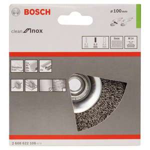 BOSCH-Cepillo cónico corrugado de acero inoxidable 2608622109-EAN 3165140631891 ABRASIVOS RUEDAS DE HONEADO, CEPILLOS Y CAPOS - Product Image 2