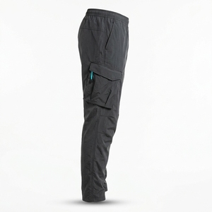 Pantalones de senderismo casuales para hombre, color beige, cálidos, ligeros, cortavientos, con parches hexagonales en las rodillas, cierre de cremallera y cintura elástica. - Product Image 6