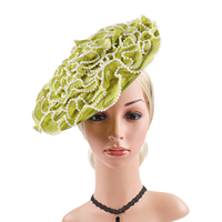 Chapeaux de cérémonie Derby Sinamay de haute qualité, uniques et élégants, fascinateurs de mariée de luxe et haut de gamme, pour mariage, pêche, plage et extérieur