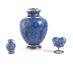 Kan EXIMPO-urnas de cremación de Metal, diseño de flores azules, venta al por mayor - Product Image 3