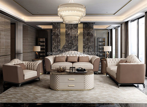 Vente d'usine Foshan ensemble de canapés en cuir de luxe en cuir <span class=keywords><strong>grande</strong></span> taille fauteuil canapé Villa salon 1 <span class=keywords><strong>2</strong></span> 3 <span class=keywords><strong>places</strong></span> canapé sectionnel - Product Image 2