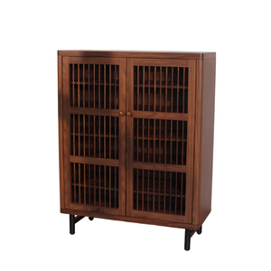 Wooden Shoe Cabinet with Shutter Doors 6 Tier Adjustable <b>Shelves</b> Modern Entryway Organizer for <b>Storage</b> - Product Image 3