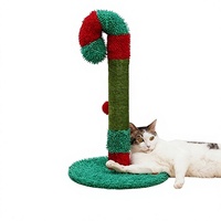 Série Noël : Griffoir vertical en sisal pour chat, résistant à l'usure et aux griffures, sans poussière, compact et peu encombrant
