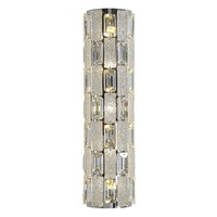 Applique murale LED moderne de luxe léger en cristal avec cadre en acier inoxydable pour chambre à coucher, chevet et mur de fond