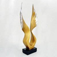 Trophée en résine Aigle Aile d'Ange Or Argent 19x42cm MH-N377