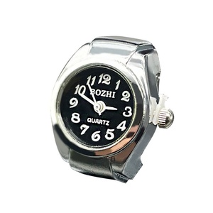 Montre à doigt unisexe style punk avec bracelet élastique, mouvement à quartz, mini taille, en acier inoxydable – Cadeau d'anniversaire pour <span class=keywords><strong>étudiant</strong></span>s, anniversaires, Noël - Product Image 5