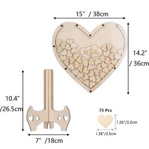 Elegante legno inciso che desidera <span class=keywords><strong>il</strong></span> <span class=keywords><strong>libro</strong></span> degli ospiti dell'albero 100 cuori vuoti per matrimoni Baby shower scatole artigianali cartelli da parete - Product Image 2