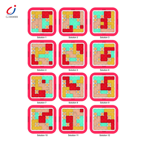 Ensemble de table d'étude avec blocs de construction pour enfants Chengji, jeu de puzzle de logique, puzzle <span class=keywords><strong>Tangram</strong></span> en plastique coloré, jouets éducatifs - Product Image 2