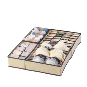 Clothing Organizer Drawer Style Fabric Sock Underwear Storage Box Foldable Compartmentalized Rectangular Home Wardrobe Use - Product Image 1