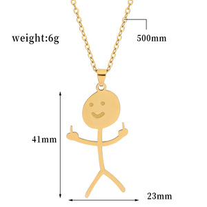 Accessoires suspendus personnalisés graffiti de mode en acier inoxydable conception de logo personnalisé alliage de métal <span class=keywords><strong>collier</strong></span> en gros <span class=keywords><strong>pour</strong></span> les amis - Product Image 5