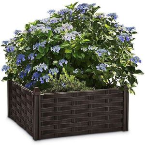 Jardinière carrée en plastique au design classique pour l'extérieur, pot de fleurs à poser au sol, non revêtue - Product Image 1