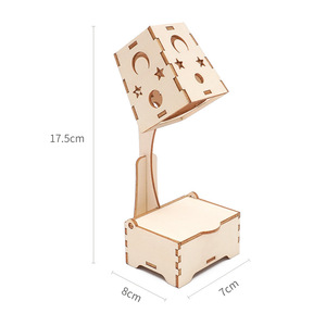 Kit de fabrication artisanale de petite lampe étoile lune, <span class=keywords><strong>bricolage</strong></span>, lampe de bureau étoilée en bois, <span class=keywords><strong>aide</strong></span> pédagogique scientifique amusante - Product Image 2