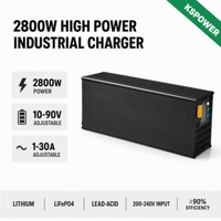 Chargeur de batterie LiFePO4 KSPOWER OEM 3000W 48V 60A 58.4V intelligent rapide étanche IP65 pour chariot de golf, chariot élévateur, solaire, efficacité 90%