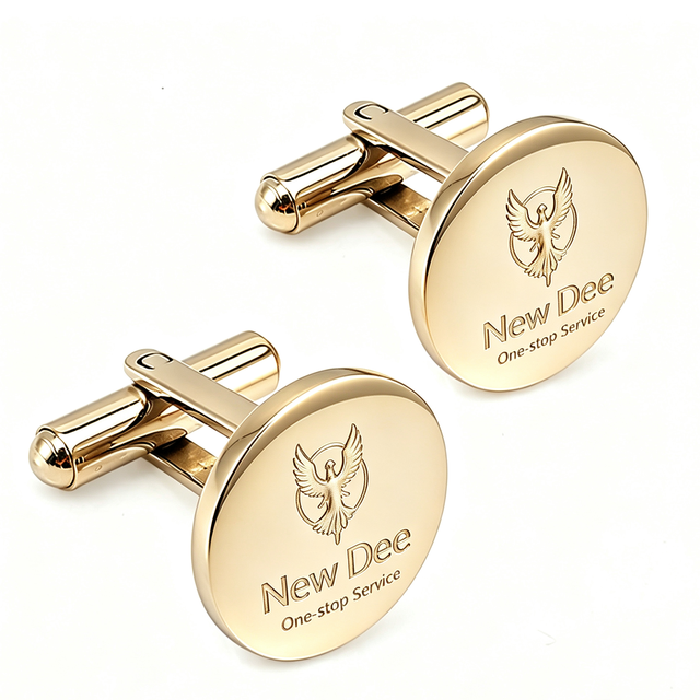 Zinc Alloy Cufflinks Electroplated Metal UV Printing Laser Engravable Custom Logo Modern Mens Wedding Business Cufflinks