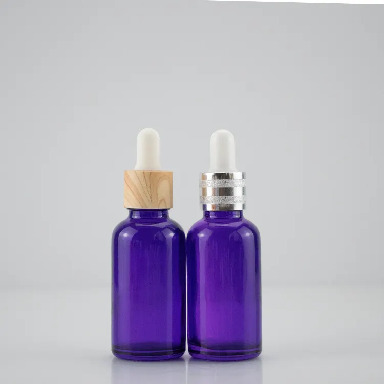 Essential oil empty 30ml custom translucent rose gold glass dropper bottle