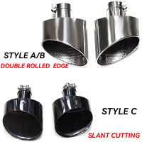Embouts d'échappement pour Audi A3 A4 A5 A6 A7 jusqu'à RS3 RS4 RS5 RS6 RS7, embouts de silencieux doubles, acier inoxydable 304, 57/63 mm, elliptiques SYPES