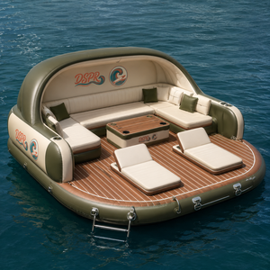 Plateforme flottante à simple couche <span class=keywords><strong>avec</strong></span> logo personnalisé et auvent d'ombrage pour complexe hôtelier, <span class=keywords><strong>parc</strong></span> <span class=keywords><strong>aquatique</strong></span> et <span class=keywords><strong>club</strong></span> nautique - Product Image 1