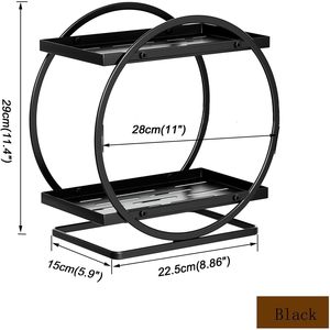 2-Tier Cosmetic <b>Storage</b> Box, Practical Carbon Steel <b>Dressing</b> <b>Table</b> Organizer Rack, Suitable for Bathroom, Kitchen, and Vanity - Product Image 3