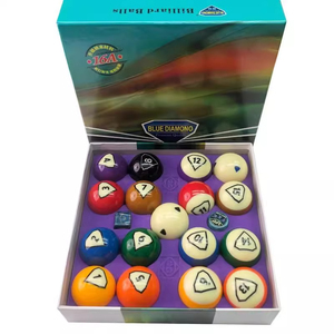 Juego Completo de Bolas de <span class=keywords><strong>Billar</strong></span> de Resina de Alta Calidad BULE DIAMOND ZG-B001 de 16 Piezas, 57.2mm, Hecho en Guangdong, China - Product Image 1