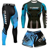 Short d'entraînement de gymnastique Muay Thai à manches longues pour hommes et femmes, vêtements d'arts martiaux de combat trois pièces pour enfants, design personnalisé