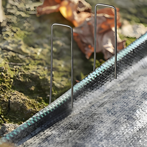 Piquets de pelouse en fer en forme de U avec tige lisse pour <span class=keywords><strong>gazon</strong></span> artificiel, piquets de sol en acier galvanisé de 3 mm - Product Image 2