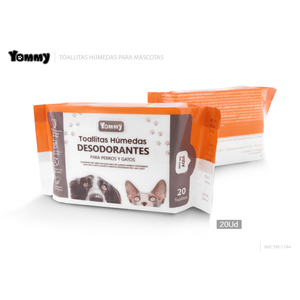 Salviette umidificate Yommy Pet, confezione da 60, deodoranti per cani e gatti - Product Image 2