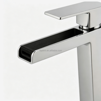 Robinet cascade à prix d'usine, en acier inoxydable 304, moderne, pour lavabo, eau chaude et froide, à poser sur comptoir, simple