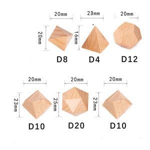 <strong>Personalised</strong> Custom Luxury Wooden Dice <strong>Set</strong> 6pcs Mixed Polyhedral Cubes D4 D8 D10 D20 DIY Game Dice for DND with Bag - Product Image 4