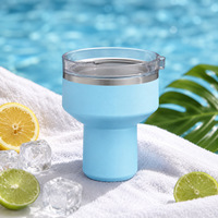Gobelet isotherme pour margarita avec paille, 16 oz, verre à cocktail avec couvercle, couleur martini, pour bars et fêtes
