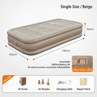 Matelas Gonflable Simple Pliable Moderne Floqué Doux pour la Peau, Léger, Soutien Robuste, Lit Gonflable Portable Rechargeable