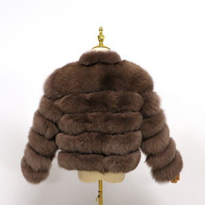 Лидер продаж, куртка из натурального меха лисы, роскошная короткая зимняя шуба из меха лисы - Product Image 4