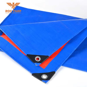 <span class=keywords><strong>Bâche</strong></span> en polyéthylène tissée bleue et orange, enduite PE, anti-UV, imperméable, légère, pour extérieur - Product Image 4