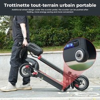 IScooter-Scooter eléctrico todoterreno IX5, 10 pulgadas, batería de 15Ah, rango de 40-45km, motor de 1000W, 45 km/h, velocidad máxima, 6 amortiguadores