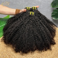 Lots de Cheveux Humains Bouclés Afro Crépus 12A, Tissage 100% Brut Non Traité Vierge pour Tresses Bouclées 4B 4C