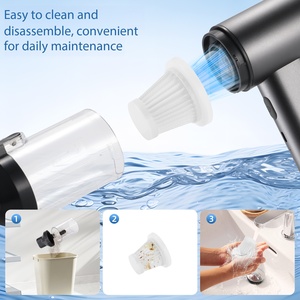 पोर्टेबल वायरलेस हैंडहेल्ड एब्स कार वैक्यूम क्लीनर usb चार्ज ब्रशलेस 16000 पा सक्शन पावर तीन गियर सफेद - Product Image 2