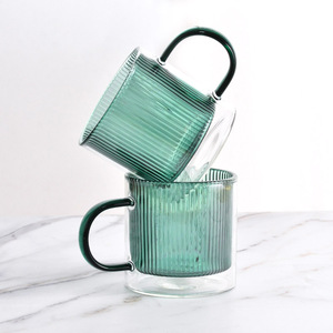 Uống cà phê ly trà ly cốc với xử lý chất lượng cao 240ml màu Borosilicate đôi tường Glass cup Set của <span class=keywords><strong>2</strong></span> - Product Image 1