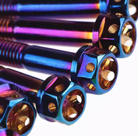 Baut Titanium Gr5, M6 baut dan mur heksagonal Anodized, baut dan sekrup Titanium dekoratif sepeda motor DIN6921
